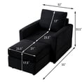 thumbnail image 2 of Corduroy Singe Sofa Chair with Ottoman,  Classic Corduroy Chaise Lounge, Comfy Sofa Chaise Couch Chair, Upholstered Accent Chair with Ottoman for Living Room, 2 of 9