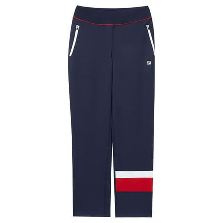 Fila Women`s Heritage Essentials Tennis Track Pant Navy and White ( LARGE Blue )