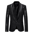 thumbnail image 5 of Traje casual para hombre, escenario personalizado, presentador de presentaciones, MC, traje con lentejuelas de color sólido, chaqueta para hombre, 5 of 5