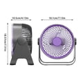 thumbnail image 2 of USB Desk Fan, Quiet Portable Fan, LED Light Cooling Fan, 5-Speed Adjustable 90° Tilt Personal Air Circulator for Home Office Bedroom(Purple), 2 of 3