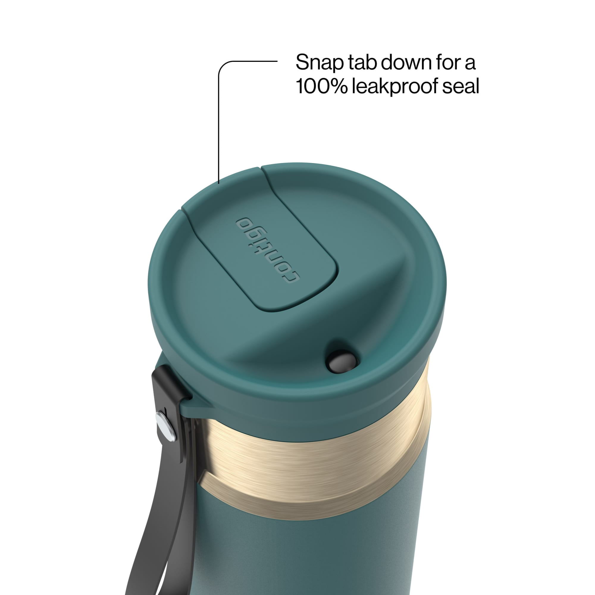 Contigo 16oz SnapSeal Insulated Stainless Steel Water Bottle, Mineral Teal/Champagne