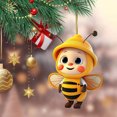 thumbnail image 6 of Christmas Tree Ornaments 2D Flat Acrylic Honey Bee Christmas Decorations Hanging Pendant with Rope for Showcase, Bedside Table, Dining Cabinet, Entrance Hook, Car Mirror(1/6 Pcs), 6 of 9