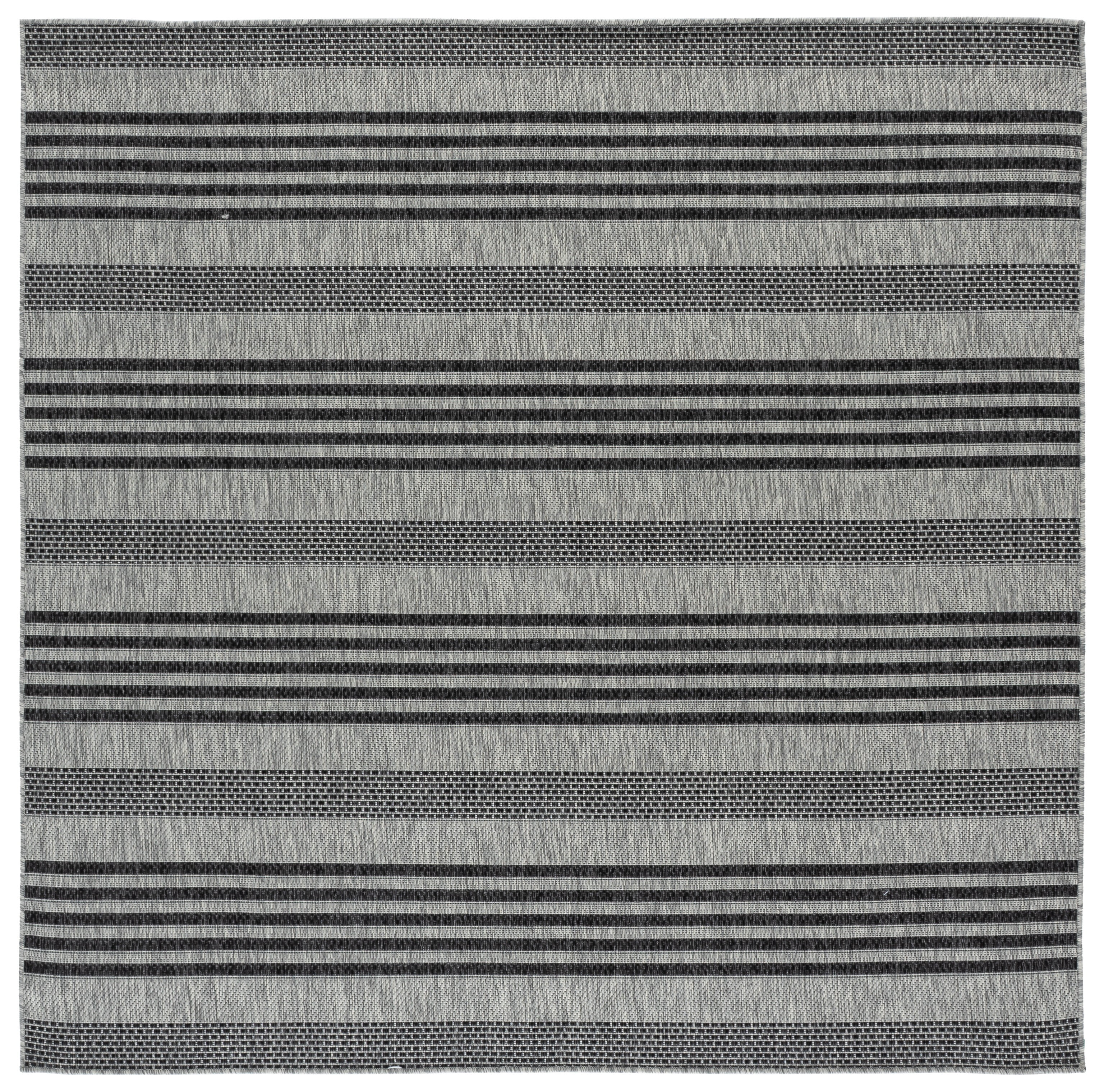 Safavieh Beach House Jenelle Striped Indoor/Outdoor Area Rug, Gray/Charcoal, 6'7" x 6'7" Square