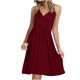 thumbnail image 1 of Mini vestido de vacaciones sin mangas con cuello en V informal sólido de verano para mujer a la moda Fridja  hjkh6568, 1 of 8