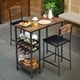 thumbnail image 2 of Juego de Mesa de Bar para 2 Personas con Almacenamiento - Mesa Rectangular y 2 Sillas Altas, Marrón, 2 of 17