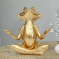 thumbnail image 2 of Yoga Frog Figurines Decor,Gold Frog Figurines Yoga Decor,Meditating Yoga Frog Statue,Frog Figurine, Funny Frog Statue,Golden Frogs Statue Yoga Decoration for Modern Living Room Desk Garden Decoration, 2 of 9
