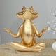 thumbnail image 1 of pstuiky Estatua de ranas doradas para yoga. Decoración ideal para escritorio, jardín o sala de estar moderna., 1 of 9