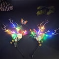 thumbnail image 2 of Diadema luminosa de cornamenta de alce para Navidad, diadema para concierto, rama de bosque, oreja de ciervo, accesorios para el cabello, accesorios escénicos para espectáculos y fotos, 2 of 4