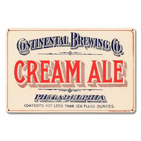 

Pasttime Signs AMI043 18 x 12 in. American Ikons Continental Brewing Co Cream Ale Satinvintage Sign