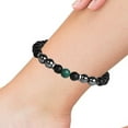 thumbnail image 3 of Bracelet de Cheville Obsidienne Noire Obsidienne Noire pour Hommes Femmes 1 PCS Réglable Obsidienne Pied Bijoux Perlé Chakra Protection de l'Énergie Cadeau, 3 of 6