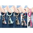 thumbnail image 6 of 5Pcs Handmade PU Leather Tassel Pendant Bracelet Keychain Car Bag Purse Keyring Key Holder Tassel Ring Key Ring Keychain Wristlet for Women Girls, 6 of 6