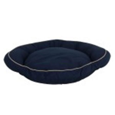 UPC: 0830000050220 | Carolina Pet 019450 F Classic Canvas Orthopedic Foam Bolster Bed with Contrast Cording – Blue with Khaki Cord  Medium