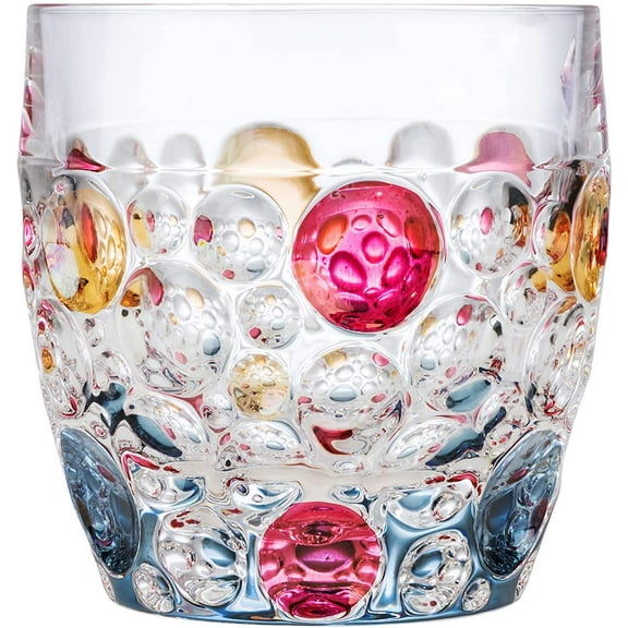 Bohemia Jihlava JS35496, 10 Oz Lisboa DOF Glasses, 24% Lead Crystal Crystal Tumblers, Whiskey Glasses, Set of 6