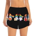 thumbnail image 2 of Balery Happy Pride Gnome Pattern Women's Running Shorts with Liner 2 Pockets Elastic Workout Athletic Gym Yoga Shorts-XX-Large, 2 of 7