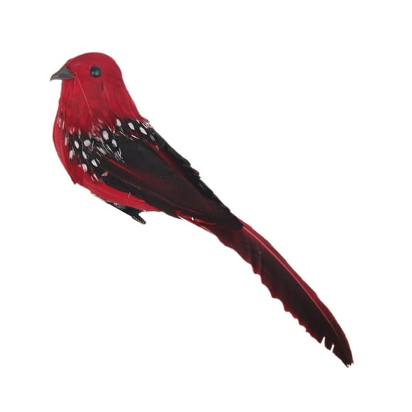 Red Foam Simulation Red Bird Figurine 10X2X2 Inch Lifelike Garden Ornament Outdoor Yard Art Fake Sparrow Decoration Lightweight Weather Resistant