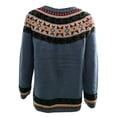 thumbnail image 3 of Fair Isle Knitted Sweater Casual Vintage Boho Long Sleeve Crewneck Lightweight Pullover Top for Fall Winter Light Blue 2XL, 3 of 3
