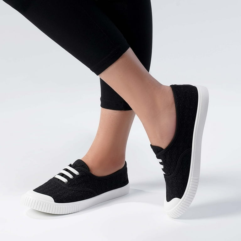 Harvest Land Women s Low Top Canvas Shoes Fashion Flat Slip on Sneakers Classy Tennis Shoes