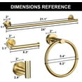 thumbnail image 6 of 5-Piece Bathroom Hardware Set Black and Gold, Lava Odoro Towel Rack Set Stainless Steel Wall Mounted - Include 23.6 in Bath Towel Bar, 2 Robe Towel Hooks, Toilet Paper Holder and Towel Ring, 6 of 18