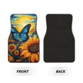 thumbnail image 2 of Kdxio Colorful Cloud Butterfly Sunflower Print Car Floor Mats Universal SUV Front Rear Floor Foot Mats 4-Piece Full Set with Non-Slip Rubber Backing Car Accessories for Most Cars, 2 of 7