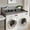 Gray+White Matte, variant on Laundry Room Countertop with Non-slip Pads, 54 x 27.5 Washer Dryer Topper with Edge, Double Layer Organizer Shelf for Detergent Storage and Folding Table, Oak MDF
