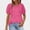 Hot Pink, variant on VOUZZA Women Tshirt Crewneck Patchwork Lace Short Sleeve Knit Tee Blouse Boho Tops for Women Elegant Summer Comfort Pullover