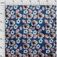 thumbnail image 2 of oneOone Polyester Lycra Royal Blue Fabric Flower Watercolor Sewing Fabric By The Yard Printed Diy Clothing Sewing Supplies 56 Inch Wide, 2 of 4