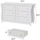 thumbnail image 3 of Qinaqin Moderno Madera 6 Cajón cm de Profundidadresser con Golden Ring Pull Alturaandles 54 en Ancho Chest Antique Blanco Organizador Almacenamiento para Living Sala Entryway, 3 of 7