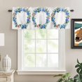 thumbnail image 3 of Kitchen Valances for Window, Spring Summer Blue Pink Flower Garland Light Filtering Rod Pocket Valance Curtain, Watercolor Pastoral Floral &nbsp;Short Curtains Window Topper for Bedroom 60x18in, 3 of 9