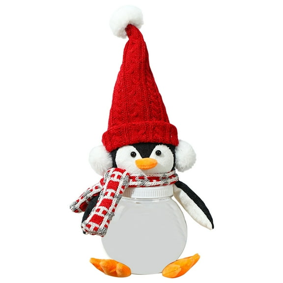 MOQIN Christmas Penguin Cookie Jar with Removable Hat - Cute Candy Storage Container for Xmas Decor, Large Capacity Treat Jar for Kitchen Counter, Winter Theme Home Decoration
