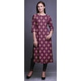 thumbnail image 4 of Bimba Long Straight Dresses For Women Printed 3/4 Sleeve Indian Clothing, 4 of 6