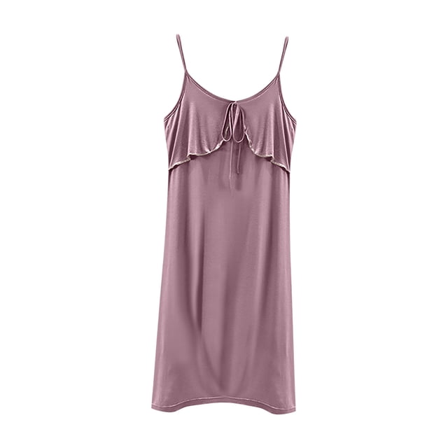 Timegard Vêtements de Nuit pour Femmes Pyjamas Grande Taille Bretelles Spaghetti Col Rond Décontracté Ample Doux Robes Pjs