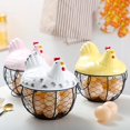 thumbnail image 2 of POINTERTECK Egg Storage Basket Chicken Shape Decoration Iron Anti-slip Egg Storage Container for Kitchen(Black), 2 of 10