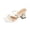 Summer Shoes # White, variant on Samdudou Slide Sandals for Women Strappy Geometric Block Heel Open Toe Square Toe Slip On Mules Summer Dressy Casual Party Wedding Vacation Ladies Modern Footwear