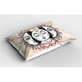 thumbnail image 2 of Ambesonne Moon Pillow Sham 2 Pack, Orient Culture Elements, 30"x20", Tan Black Ruby, 2 of 3