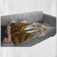 thumbnail image 6 of Pillar Soft Flannel Fleece Throw Blanket, Historical Theme Gallery of Pillars at Agra Fort Digital Image, Cozy Plush for Indoor and Outdoor Use, 50" x 70", Pale Coffee and Beige, by Ambesonne, 6 of 6