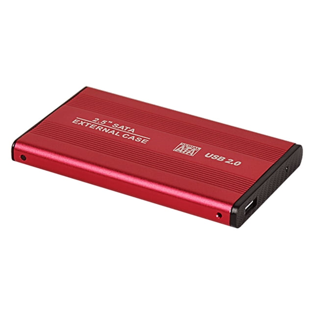Boîtier de Disque Dur Portable USB2.0 Boîtier de Disque Dur Externe SATA 2,5 Pouces Boîtier en Alliage d'Aluminium USB2.0 pour HDD/SSD SATA 2,5 Pouces Rouge