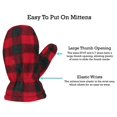 thumbnail image 6 of N'Ice Caps Boys Toddler Infants Buffalo Plaid Fleece Trooper Winter Hat Mitten Set - Red, 6 of 6
