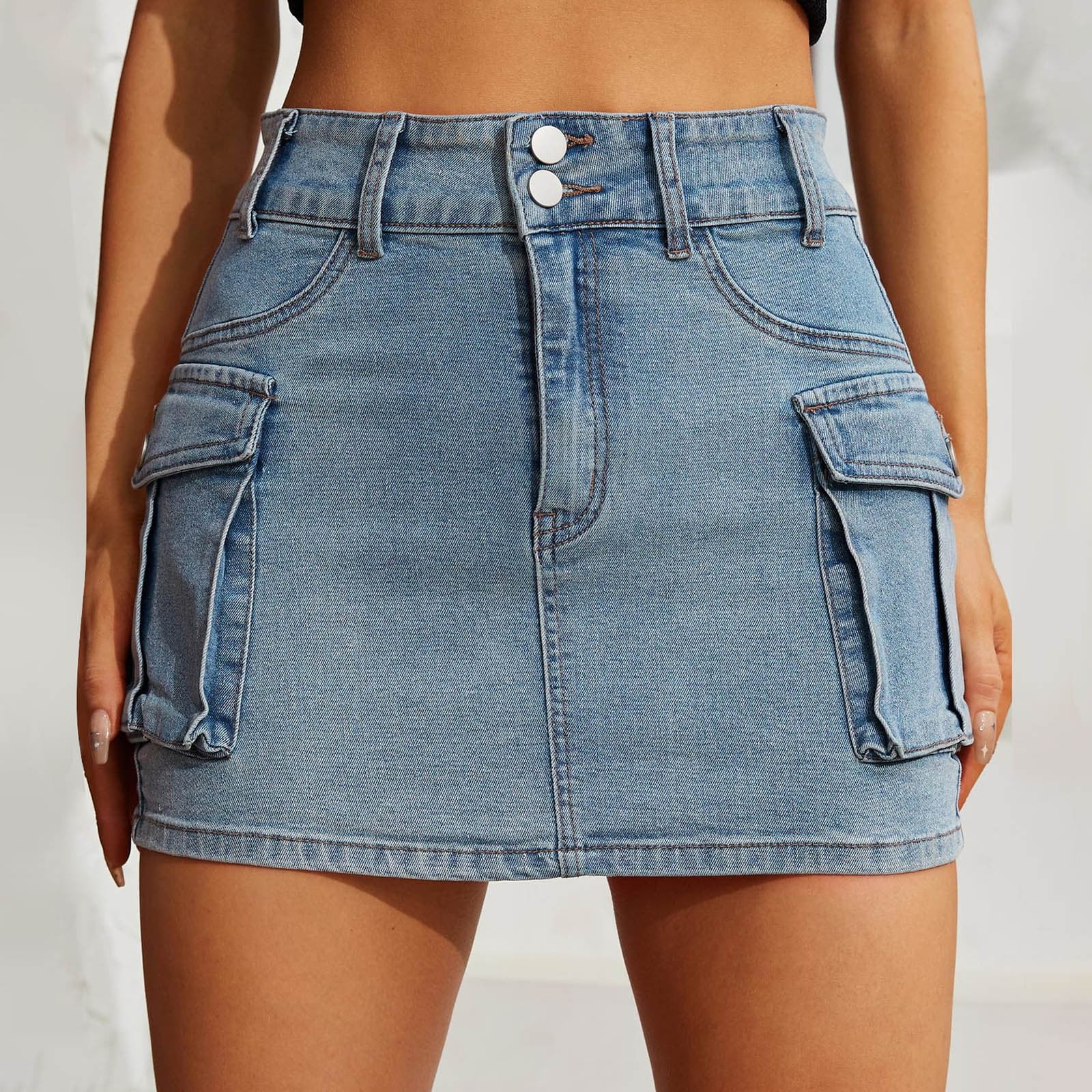 スカート ANDMARY Fur pocket denim skirt sizeS ANDMARY】Fur pocket denim skirt