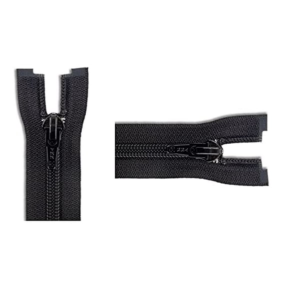 Nylon Coil #8 YKK Heavy Weight Jacket Separating Zipper - Choose Your Length - Color: Black - Made in The United States (1 Zipper Per Pack)