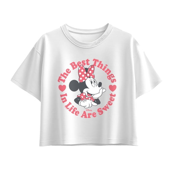 Disney - Minnie Sweet Life Girls' Short Sleeve Boxy Graphic T-Shirt