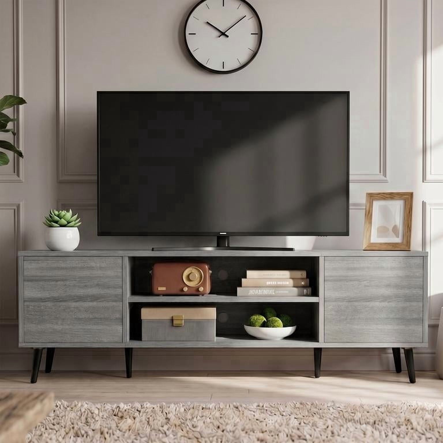 Homall Modern TV Stand for TVs up to 55'', Wood Entertainment Center with Storage Drawers & Cable Management for Living Room, Gray