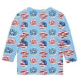 thumbnail image 4 of Jinhomg Kids Novelty Graphic Tees Trendy American Flag Patriotic Shirts Casual Comfy 3/4 Sleeve Crew Neck Tunic Blouses Blue 7 Years, 4 of 5
