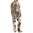 thumbnail image 2 of SCRAWLGOD Fur Leopard Cow Print 2 Piece Mens Pajamas Set, Wrinkle-Free Soft Notched Collar Pajamas for Men, Long Sleeve Mens Sleepwear with Pockets & Elastic Band, XXL, 2 of 6