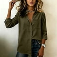 thumbnail image 5 of GUACER Blouses for Women 3/4 Sleeve Corduroy Button Down Shirts Relaxed Fit Collared Top for Fall Casual Wear, 5 of 8