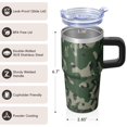 thumbnail image 3 of Camo 20oz Stainless Steel Tumbler with Handle and Straw – Insulated Travel Cup with Sliding Lid, 360° Full Wrap Printed Mug for Home, Outdoor & Sports Use, Camouflage, 3 of 6