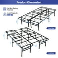 thumbnail image 4 of Costway Twin/ Full Folding Metal Platform Bed Frame 13 Inch Mattress Foundation 660 LBS, 4 of 9