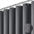 thumbnail image 1 of Dynamene Rideau de Douche Extra Grand - Rideau de Douche en Tissu Gaufré Épais de 180 Pouces de Large, Ensemble de Rideaux de Douche d'Hôtel Neutres et Robustes avec 32 Crochets en Plastique, 180x72, Gris Anthracite, 1 of 5