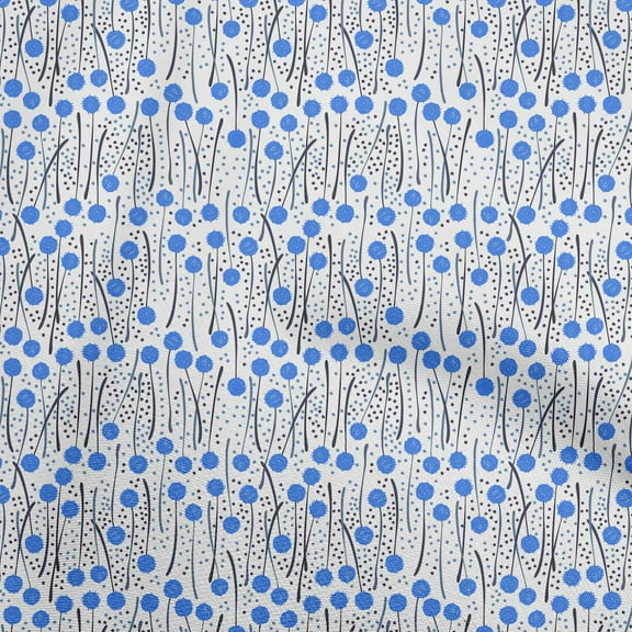 oneOone Polyester Spandex Blue Fabric Abstract Floral Sewing Material Print Fabric By The Yard 56 Inch Wide