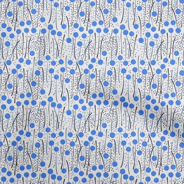 oneOone Georgette Viscose Blue Fabric Abstract Floral Craft Projects Decor Fabric Printed By The Yard 42 Inch Wide