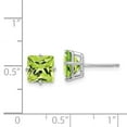 thumbnail image 2 of Primal Gold 14 Karat White Gold 7mm Princess Cut Peridot Earrings, 2 of 5
